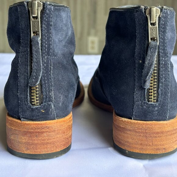 Women's Navy Blue Suede Johnston & Murphy Booties - Picture 5 of 6